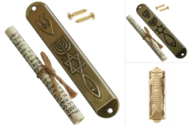 Detailed view of Best Brass Bronze Tin Mezuzah