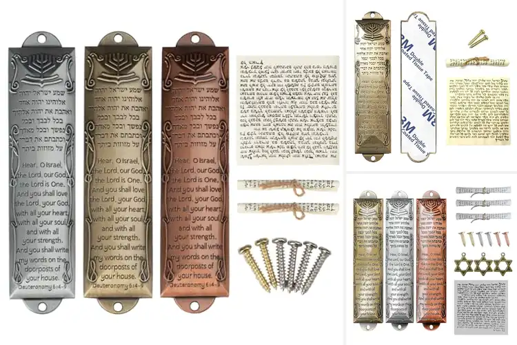 Detailed view of Best Brass Mezuzah Case Sets