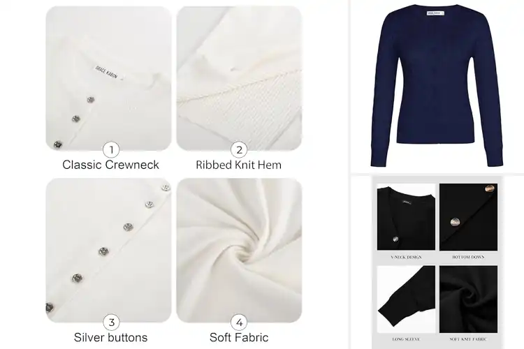 Detailed view of Best Cardigan With Flat Buttons